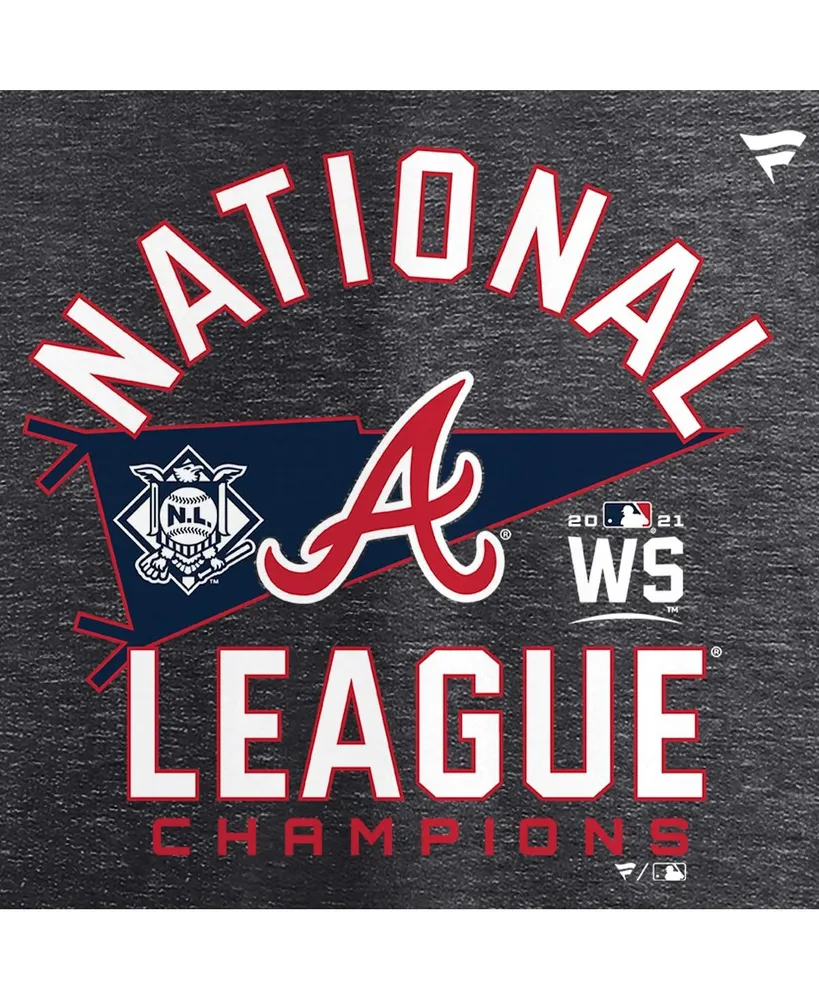Women's Heathered Charcoal Atlanta Braves 2021 National League Champions Locker Room Plus V-Neck T-shirt
