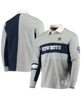 Men's Tommy Hilfiger Heathered Gray Dallas Cowboys Rugby Long Sleeve Polo