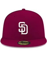 Men's New Era Cardinal San Diego Padres Logo White 59FIFTY Fitted Hat