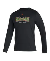 Men's adidas Miami Hurricanes Touchdown Ring Creator Long Sleeve T-shirt