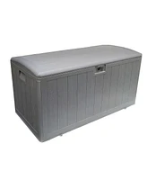 Plastic Development Group 105-Gallon Resin Outdoor Storage Patio Deck Box, Gray