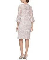 Alex Evenings Embroidered Sequin Sheath Dress