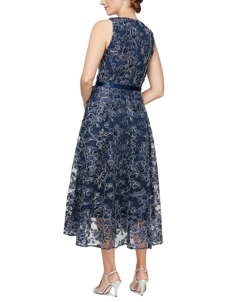 Alex Evenings Women's Embroidered Lace Midi Dress