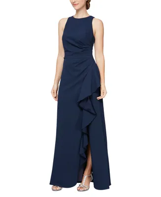 Alex Evenings Women's Ruched Ruffled Gown