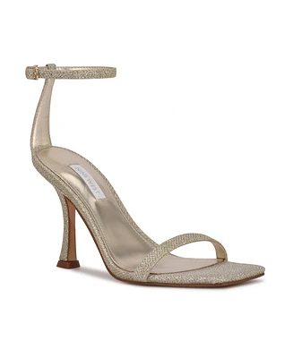 Nine West Women's Yess Square Toe Tapered Heel Dress Sandals - Gold