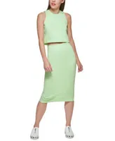 Dkny Womens Cropped Knit Top Pull On Pencil Skirt