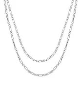 And Now This 15.25" and 17.5" + 2" extender Silver Plated or Two-Tone Multi-Chain Layered Necklace