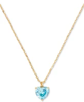 Kate Spade New York Gold-Tone Birthstone Heart Pendant Necklace, 16" + 3" extender