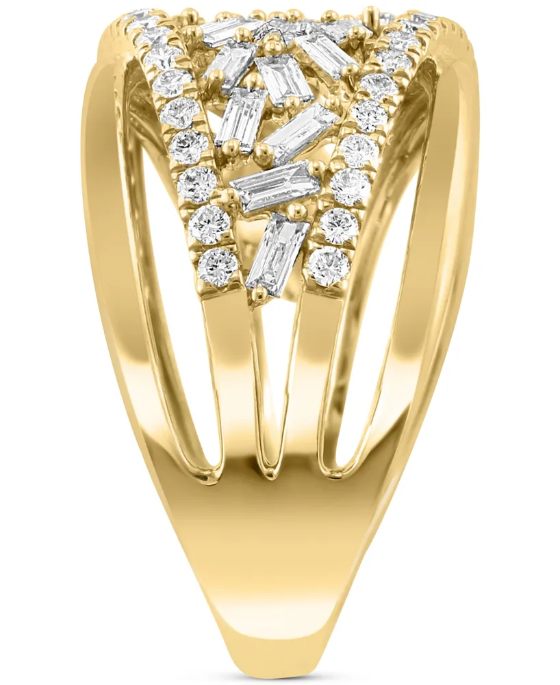 Effy Diamond Baguette Cluster Ring (7/8 ct. t.w.) in 14k Gold