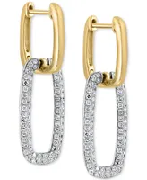 Effy Diamond Pave Link Drop Earrings (5/8 ct. t.w.) in 14k White and Yellow Gold