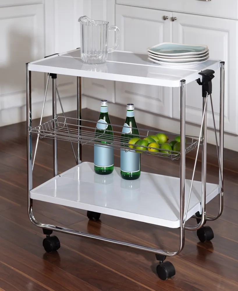 Honey Can Do Modern Foldable Rolling Kitchen Cart