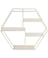 Honey Can Do Four-Tier Hexagonal Decorative Metal Wall Shelf