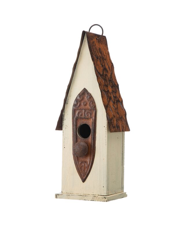 Glitzhome 13.25" Washed Distressed Birdhouse