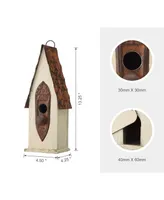 Glitzhome 13.25" Washed Distressed Birdhouse