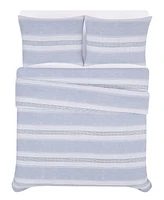 London Fog Stripe Piece Flannel Comforter Set