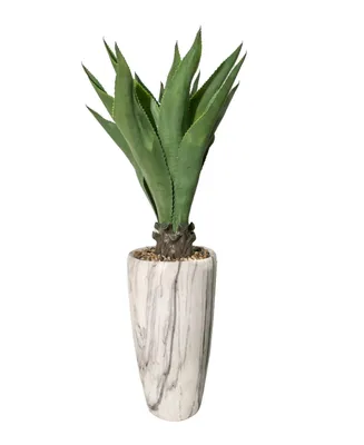 Vintage Home 36" Tall Realistic Agave Plant in Fiber Stone Planter