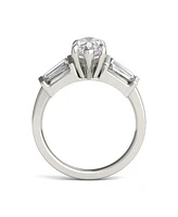 Moissanite Marquise Engagement Ring (3-1/3 Carat Total Weight Diamond Equivalent) 14K White Gold