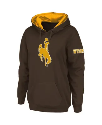 Women's Stadium Athletic Brown Wyoming Cowboys Big Logo Pullover Hoodie