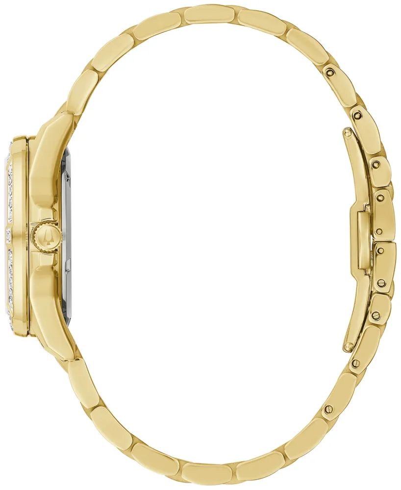 Bulova Women's Marine Star Diamond (1/10 ct. t.w.) Gold-Tone Stainless Steel Bracelet Watch 32mm
