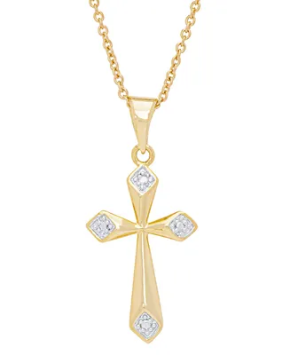 Macy's Women's Diamond Accent Cross Pendant Necklace