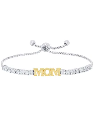 Macy's Women's Cubic Zirconia 'Mom' Adjustable Bolo Bracelet