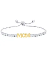 Macy's Women's Cubic Zirconia 'Mom' Adjustable Bolo Bracelet