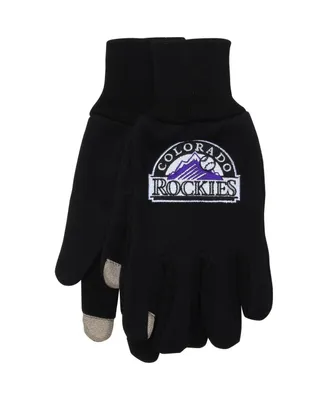 Men's Colorado Rockies McArthur Black Team Logo Touch Gloves