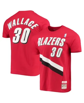 Men's Mitchell & Ness Rasheed Wallace Red Portland Trail Blazers Hardwood Classics Player Name and Number T-shirt