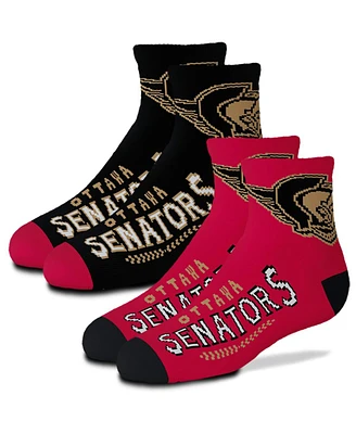 Youth Boys and Girls For Bare Feet Ottawa Senators 2-Pack Team Quarter-Length Socks