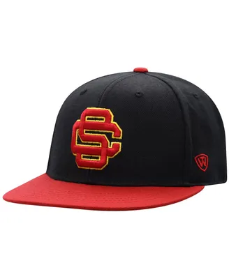 Men's Top of the World Black and Cardinal Usc Trojans Team Color Two-Tone Fitted Hat