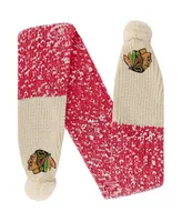 Women's Foco Chicago Blackhawks Confetti Scarf with Pom