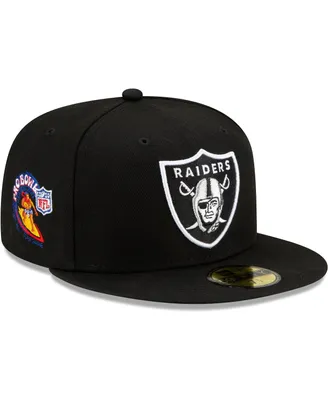 Men's New Era Black Las Vegas Raiders 2001 Pro Bowl Patch Up 59FIFTY Fitted Hat