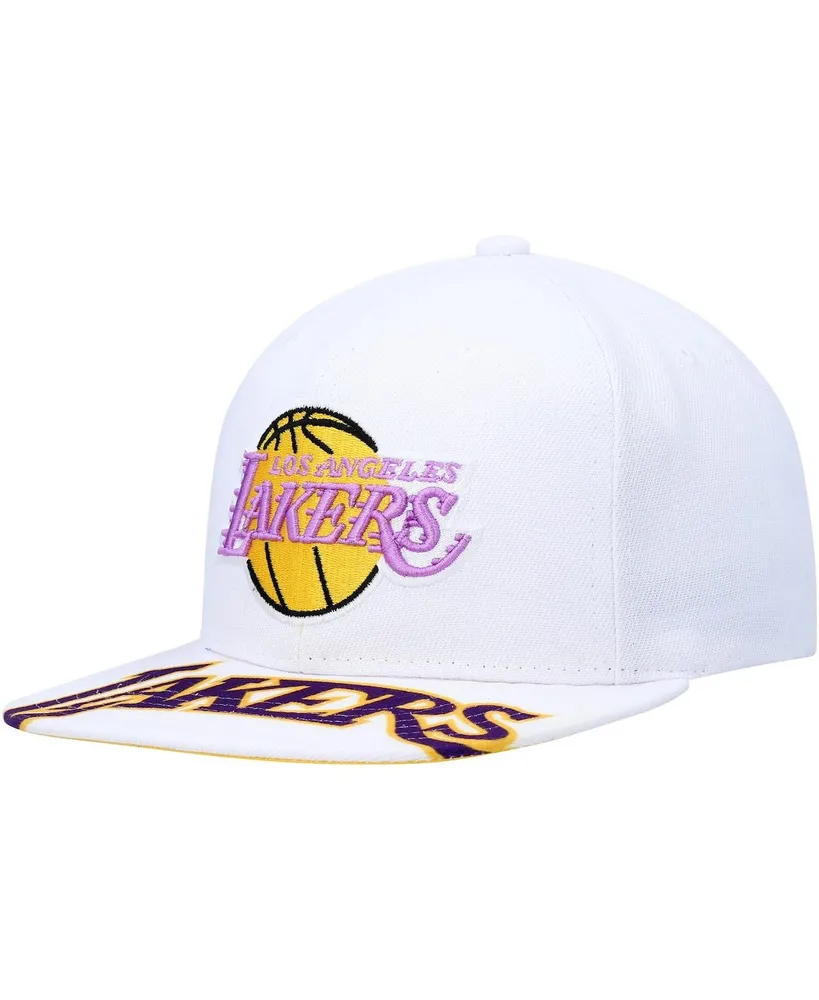 Men's Mitchell & Ness White Los Angeles Lakers Hardwood Classics Swingman Pop Snapback Hat