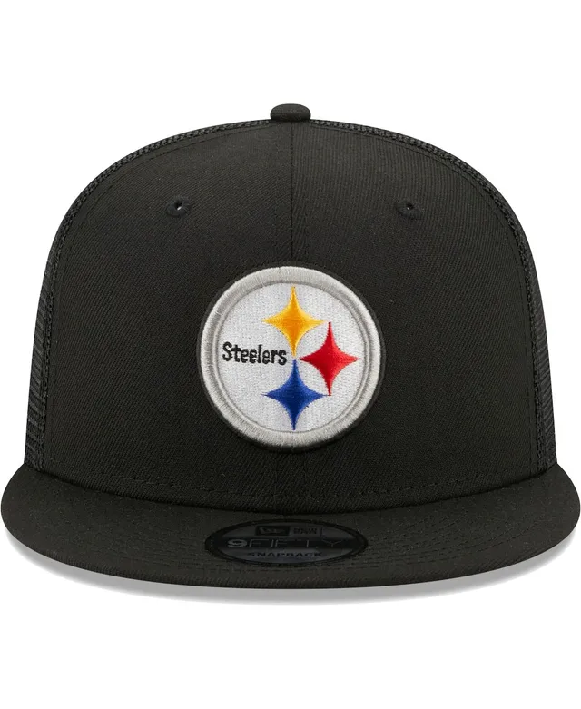 Men's Pittsburgh Steelers '47 Black/White Interlude MVP Trucker Snapback Hat