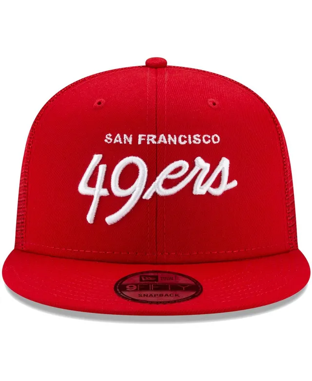 Men's New Era Black/Scarlet San Francisco 49ers Tailsweep 9FIFTY Snapback  Hat