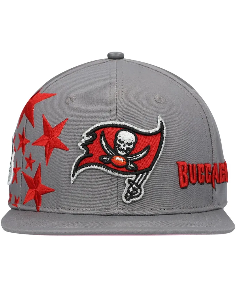 Men's Pro Standard Pewter, Pink Tampa Bay Buccaneers Stars Snapback Hat