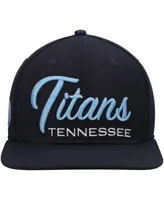 Men's Pro Standard Navy Tennessee Titans Script Wordmark Snapback Hat