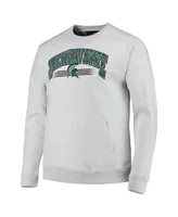 Men's League Collegiate Wear Heathered Gray Michigan State Spartans Upperclassman Pocket Pullover Sweatshirt