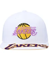 Men's Mitchell & Ness White Los Angeles Lakers Hardwood Classics Swingman Pop Snapback Hat