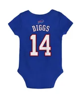 Newborn and Infant Boys Girls Stefon Diggs Royal Buffalo Bills Mainliner Player Name Number Bodysuit
