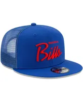 Men's New Era Royal Buffalo Bills Script Trucker 9FIFTY Snapback Hat