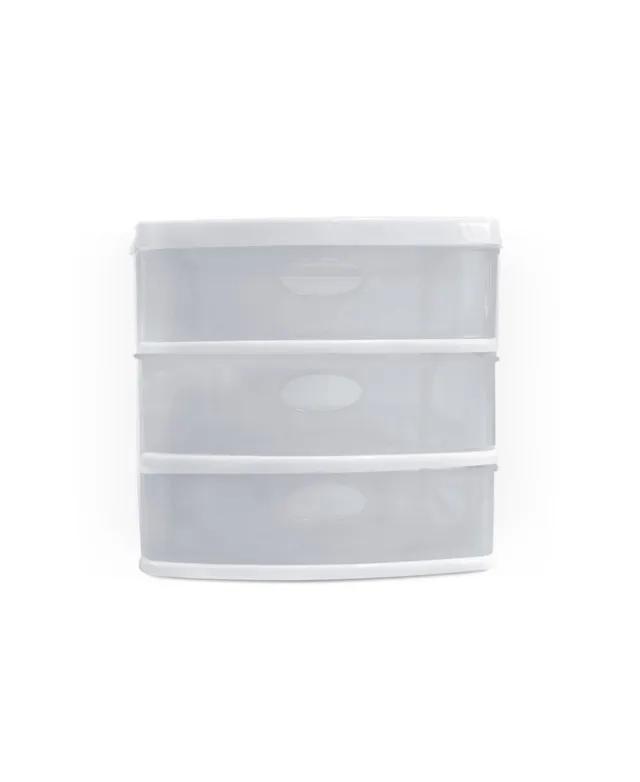 MQ 3-Drawer Storage Unit with Clear Drawers, Pack of 6 - White