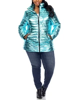 Plus Metallic Puffer Coat