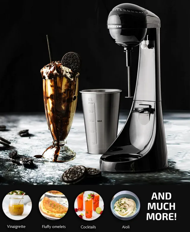 Ovente Milkshake Maker 2-Speed Electric Cocktail Mixer 15.2oz Turquoise