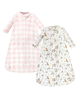 Hudson Baby Baby Girls Hudson Cotton Long-Sleeve Wearable Sleeping Bag, Sack, Blanket