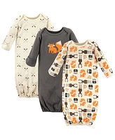 Hudson Baby Baby Boys Cotton Long-Sleeve Gowns 3pk