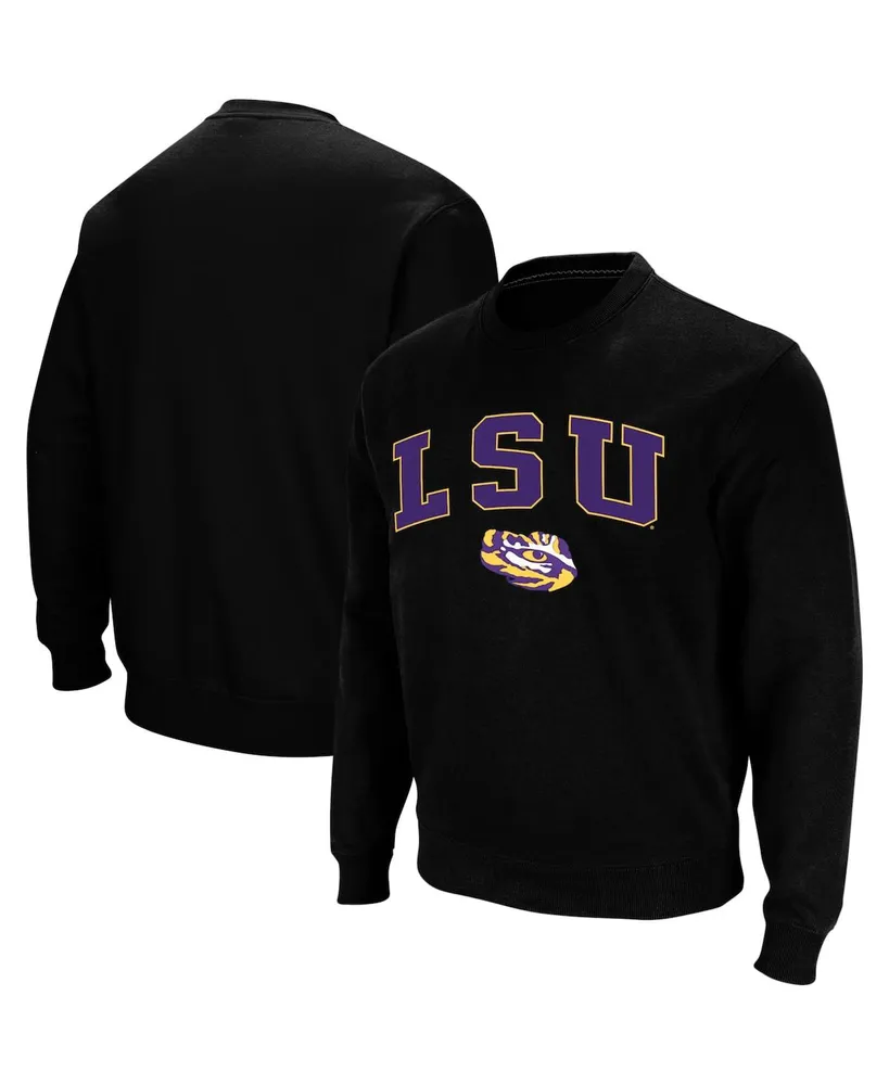 Colosseum Men's Lsu Tigers Arch & Logo Crew Neck Sweatshirt