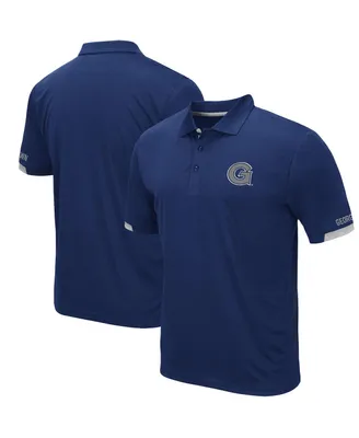 Men's Colosseum Navy Georgetown Hoyas Logo Santry Polo Shirt