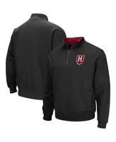 Men's Colosseum Crimson Harvard Tortugas Team Logo Quarter-Zip Jacket