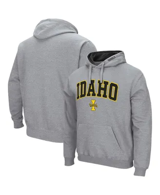 Men's Colosseum Heathered Gray Idaho Vandals Arch and Logo Pullover Hoodie